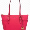 Michael Kors Tote Handbags | Michael Kors Charlotte Large Top Zip Tote (Electric Pink)