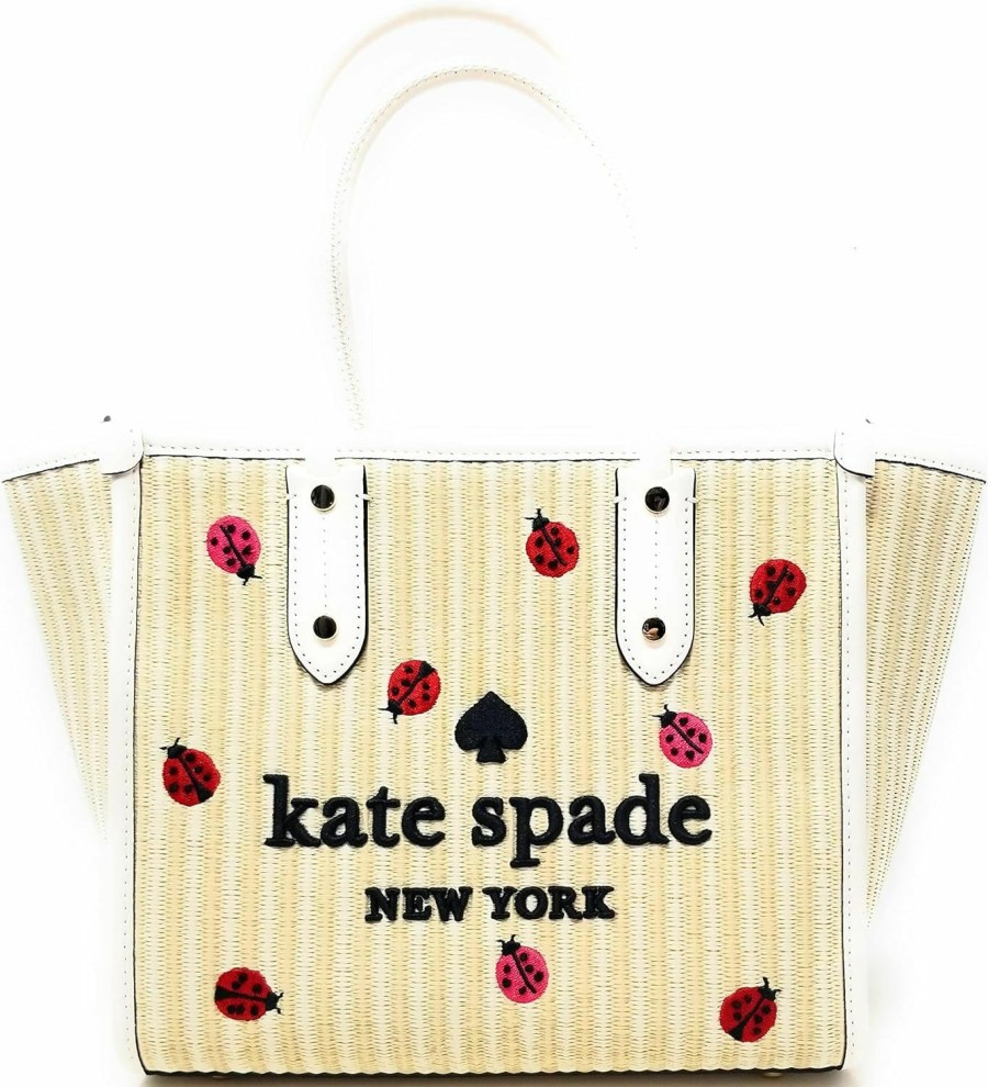 Kate Spade New York Tote Handbags | Kate Spade Women'S Ella Small Ladybug Tote Bag, Natural