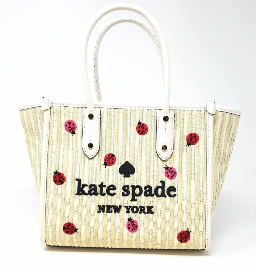 Kate Spade New York Tote Handbags | Kate Spade Women'S Ella Small Ladybug Tote Bag, Natural