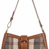 RTGGSEL Tote Handbags | Rtggsel Women'S Contrast Color Plaid Striped Saddle Crossbody Shoulder Underarm Satchel Handbag Tote Clutch Purse Hobo Bag