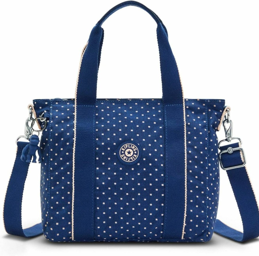 Kipling Tote Handbags | Kipling Women'S Asseni Mini Tote, Compact Lightweight Everyday Purse, Nylon Shoulder Bag, Blue Bleu 2