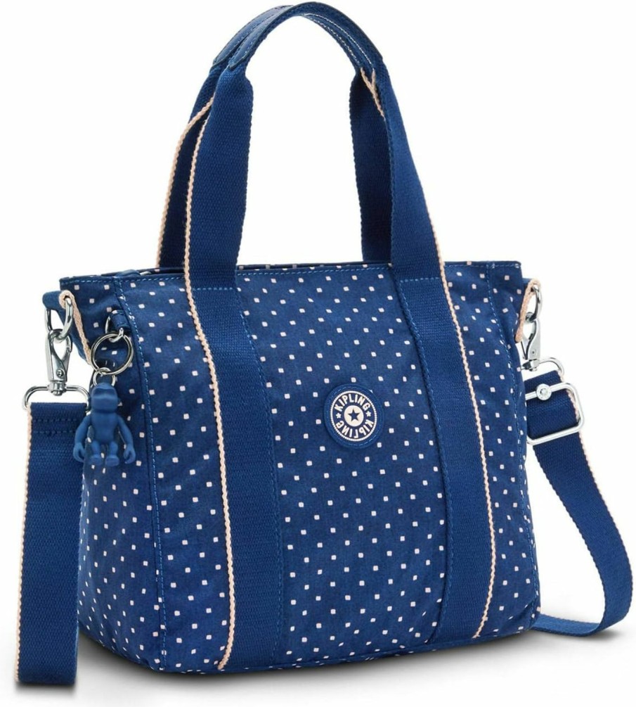 Kipling Tote Handbags | Kipling Women'S Asseni Mini Tote, Compact Lightweight Everyday Purse, Nylon Shoulder Bag, Blue Bleu 2