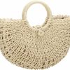 YYW Tote Handbags | Yyw Straw Bags For Women,Hand-Woven Straw Top-Handle Bag With Round Ring Handle Summer Beach Rattan Tote Handbag