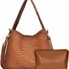 OlyPegic Tote Handbags | Woven Bag For Women, Woven Tote Bag Vegan Leather Retro Handbag, Handmade Summer Beach Bag Large Capacity Shoulder Bags