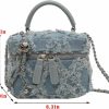 BJQ Tote Handbags | Bjq Mini Denim Bag Denim Bucket Bag Quilted Crossbody Bag Denim Tassel Hobo Shoulder Bag Tote Denim Wallet With Chain Strap