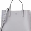 Tory Burch Tote Handbags | Tory Burch 85985 Blake Bay Grey With Silver Hardware Women'S Leather Small Tote Bag