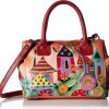 Anna by Anuschka Tote Handbags | Anna By Anuschka Women'S Hand Painted Genuine Leather Small Convertible Tote - Double Short Handle, Removable Crossbody Strap