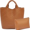 BISON SPIRIT Tote Handbags | Bison Spirit Woven Bag For Women Tote Bag With Large Capacity Handmade Shoulder Bag With Purse Fashion Handbags