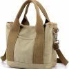 natyrlpog Tote Handbags | Handbag For Women Small Multi-Pockets, Canvas Mini Tote Shoulder Bags With Zipper, Satchel Hobo Bag For Travel Work