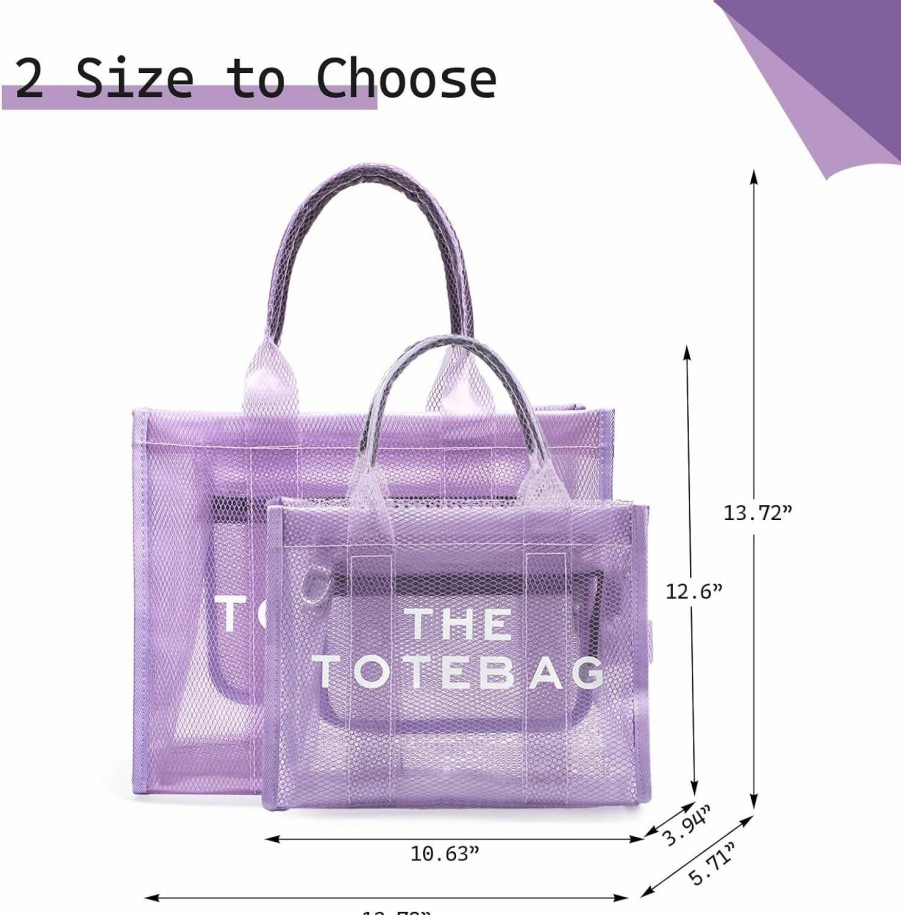 IwIeIaIrI Tote Handbags | Clear Tote Bag For Women - Pvc The Tote Bag Crossbody Bags Zipper Closure For Stadium, Travel, Beach