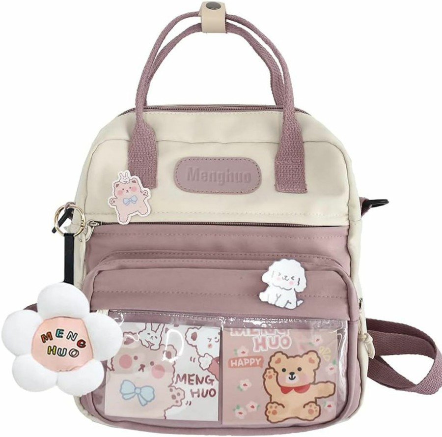 JQWSVE Tote Handbags | Jqwsve Kawaii Backpack Cute Messenger Bag Crossbody Canvas Tote Bag For Women Kawaii Ita Bag With Kawaii Accessories