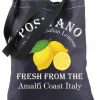 BLUPARK Tote Handbags | Blupark Italian Islands Tote Bag Positano Delicious Italian Lemons Fresh Shopping Bag Southern Italy Travel Gift