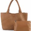 LMKIDS Tote Handbags | Lmkids Woven Bag For Women, Vegan Leather Tote Bag Large Summer Beach Travel Handbag And Purse Retro Handmade Shoulder Bag