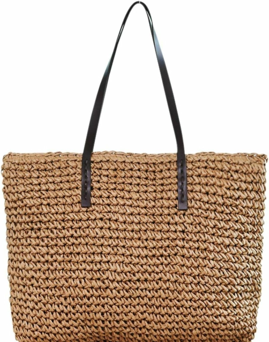 Ayliss Tote Handbags | Ayliss Women Straw Woven Tote Large Beach Handmade Weaving Shoulder Bag Purse Straw Handbag