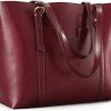 Kattee Tote Handbags | Kattee Genuine Leather Women Tote Bag Soft Handbags Vintage Shoulder Purses Fashion Top Handle Bag Large Capacity