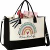 KORUBIA Tote Handbags | Teacher Bags And Totes For Women - Teacher Gifts, Teacher Appreciation Gifts - Gifts For Teachers Women - Back To School Teacher Gifts, Teacher Birthday Gifts, Teacher Retirement Gifts - Tote Bag