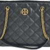 Tory Burch Tote Handbags | Tory Burch 148250 Willa Black Diamond Quilted With Gold Hardware Women'S Tote Bag