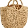 Gets Tote Handbags | Women Straw Bag, Hand-Woven Rattan Tote Clutch Handle Bag Retro Summer Beach Tote Bags Wicker Bags