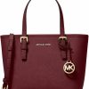 Michael Kors Tote Handbags | Michael Kors Xs Carry All Jet Set Travel Womens Tote, Dark Cherry