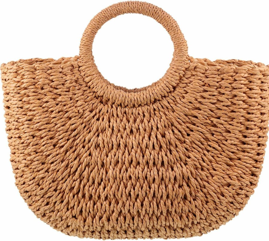 Frienda Tote Handbags | Straw Tote Bag Summer Beach Bag Handmade Straw Rattan Woven Handbag For Women Travel