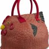 DECCA C. Tote Handbags | Decca C. Original Reddish Brown Chicken Handbag Cute Hen Purse Tote Bag Novelty.