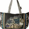 Zeckos Tote Handbags | Laurel Burch Medium Tote Zipper Top 15.5\"X4.5\"X10\", Spotted Cats