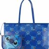 Disney Tote Handbags | Disney Lilo And Stitch Tote Bag - Girls, Boys, Teens, Adults - Stitch Faux Pu Leather Cosplay Tote Handbag With Zipper Pouch