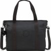 Kipling Tote Handbags | Kipling Women'S Asseni Tote, Lightweight Everyday Purse, Nylon Shoulder Bag, Black Noir