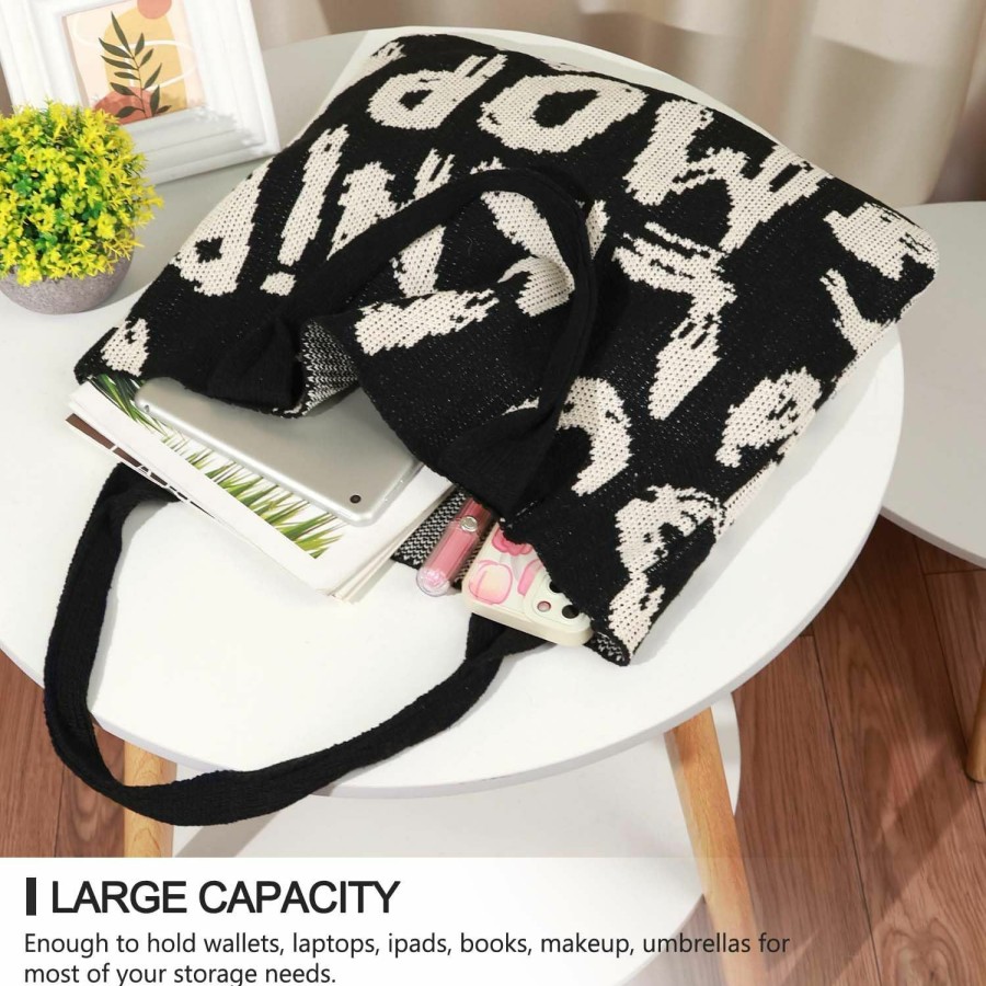 hatisan Tote Handbags | Hatisan Crochet Bags For Women Large Tote Bag Aesthetic Handbag Shoulder Bag Hippie Bag Knit Bag