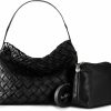 Vividora Tote Handbags | Vividora Woven Bag With Purse Set For Women, Vegan Leather Tote Bag Handmade Shoulder Bag Top-Handle Handbag For Travel Work