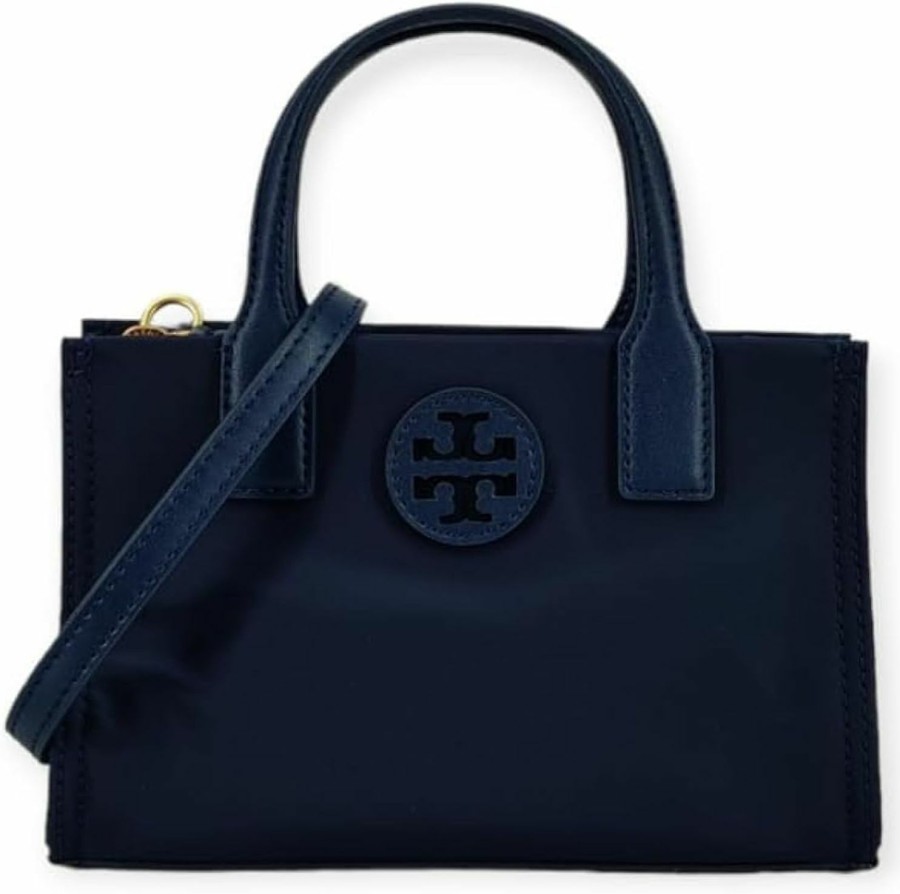 Tory Burch Tote Handbags | Tory Burch Womens 146437 Elle Gold-Tone Hardware Mini Nylon Tote Bag,