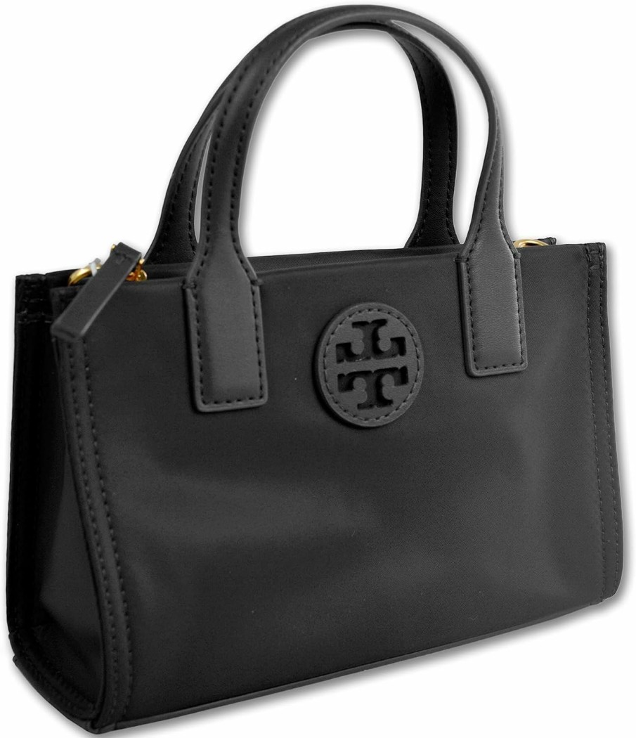 Tory Burch Tote Handbags | Tory Burch Womens 146437 Elle Gold-Tone Hardware Mini Nylon Tote Bag,