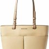 Michael Michael Kors Tote Handbags | Michael Kors Bedford Medium Top Zip Pocket Tote Buttermilk One Size