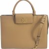 Tory Burch Tote Handbags | Tory Burch 138773 Britten Tiramisu Tan With Gold Hardware Women'S Large Tote Bag