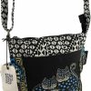 Zeckos Tote Handbags | Laurel Burch Lb4315 Crossbody Tote With Zipper Top, Spotted Cats Black