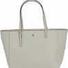 Tory Burch Tote Handbags | Tory Burch 134836 Emerson New Ivory White With Gold Hardware Women'S Large Tote Bag