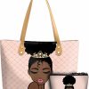 FZNHQL Tote Handbags | Fznhql Tote Bags African American Handbags For Black Women Fashion Shoulder Bags Beach Work Travel Gift Bag