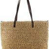 XMLMRY Tote Handbags | Straw Bag Women Straw Woven Tote Large Beach Handmade Weaving Shoulder Bag Handbag