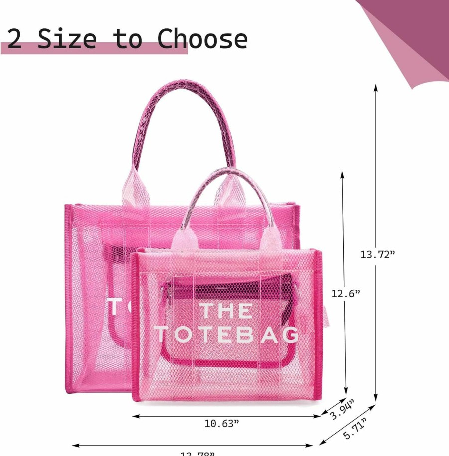 IwIeIaIrI Tote Handbags | Clear Tote Bag For Women - Pvc The Tote Bag Crossbody Bags Zipper Closure For Stadium, Travel, Beach