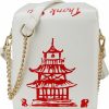 QiMing Tote Handbags | Qiming Tower Print Crossbody Shoulder Bag,Pu Chinese Takeout Box Totes Purse For Women