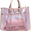 MARCO M KELLY Tote Handbags | Large Clear Tote Bags For Women Stadium Approved Top Handle Transparent Purse For Work 2 In 1 Pvc Shoulder Crossbody Bag