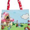 Loungefly Tote Handbags | Loungefly The Smurfs Village Life Canvas Tote Bag