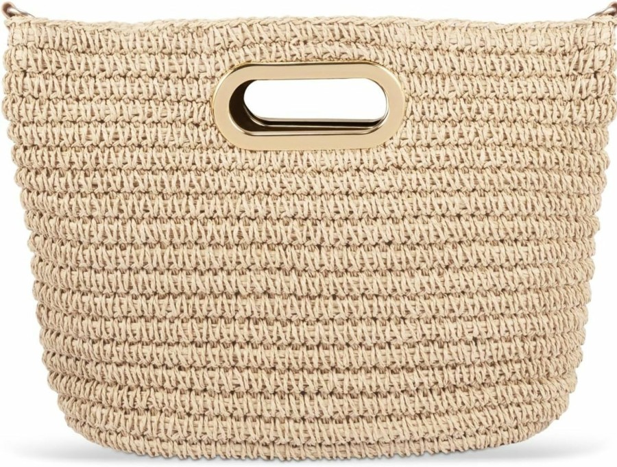 YXILEE Tote Handbags | Straw Clutch Purses For Women - Summer Beach Woven Handbags - Top Handle Straw Clutch With Adjustable Shoulder Strap