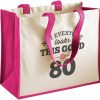 Design, Invent, Print! Tote Handbags | D Design Invent Print! 80Th Birthday Keepsake Gift Bag Present For Women 80 Novelty Shopping Tote Eighty