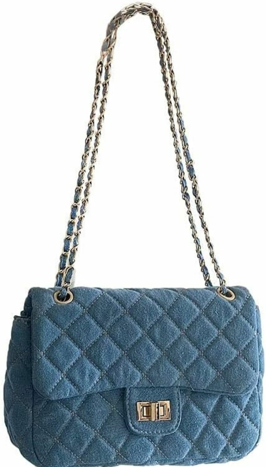 GESALOP Tote Handbags | Y2K Purse Women'S Small Shoulder Bag, Quilted Crossbody, Denim Wallet, Tote Bag With Chain Shoulder Strap