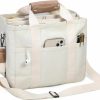 YIKOEE Tote Handbags | Yikoee Canvas Tote Bag With Pocket: Women Medium Crossbody Bag With Lots Of Outside Pockets And Multi Compartments