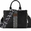 Wrangler Tote Handbags | Wrangler Tote Bag For Women Western Woven Shoulder Purse Leopard Print Handbags