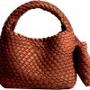 JINMANXUE Tote Handbags | Jinmanxue Fashion Handbag For Women, Woven Tote Bag Bucket Composite Bag Knitting Chain Bag, Crossbody Shoulder Bag Purses