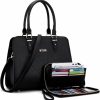 Qiyuer Tote Handbags | Qiyuer Satchel Purses For Women Top Handle Bag Purse And Wallet Set Work Tote Bags 2Pcs