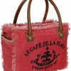 CREATIVE LEATHER ART Tote Handbags | Cla Bags Sel De Mer Upcycled Canvas Hand Bag Upcycled Canvas & Cowhide Tote Bag, Upcycled Canvas & Cowhide Leather Bag